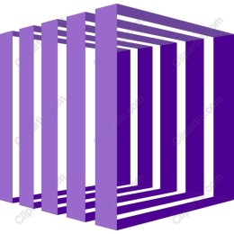 3D Purple Rectangular Overlap