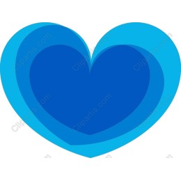 Layered Blue Heart