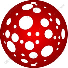 Dynamic Red Sphere with White Polka Dots