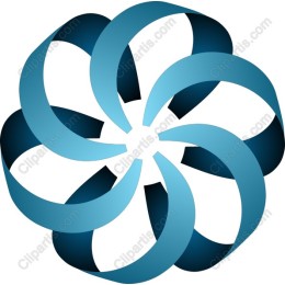 Abstract Floral - Blue Ribbons