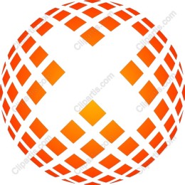 Vibrant Orange Geometric Sphere
