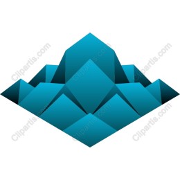 Teal Mountain - Geometric Drawing