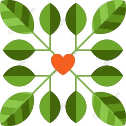 Vibrant Heart and Leaf