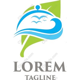 Nature-Inspired Wave and Bird Logo
