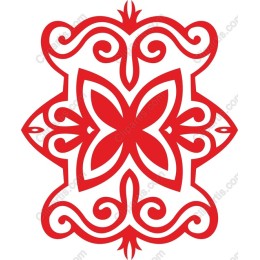 Red Ornamental - Intricate Floral & Scrollwork Motif