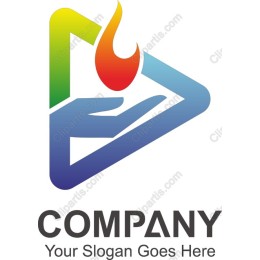 Dynamic Flame Play Logo