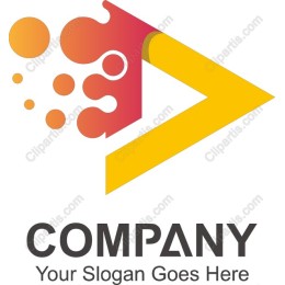 Dynamic Arrow Logo with Bubbles