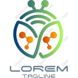 Vibrant Butterfly Molecular Logo