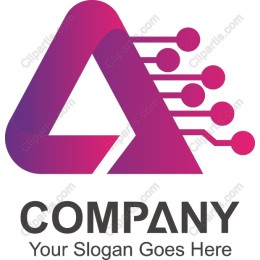 Modern Gradient Triangle Technology Logo