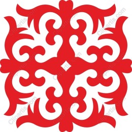 Intricate Red Floral Decorative