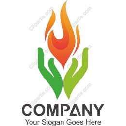 Flame and Hands Symbol