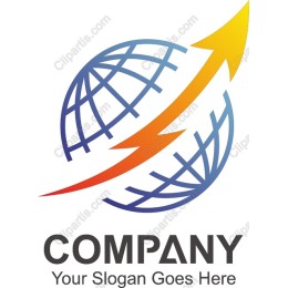 Dynamic Globe Logo with Forward Arrow