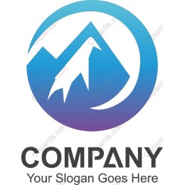 Adventure Awaits: Mountain and Bird Logo