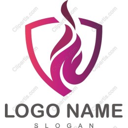 Dynamic Flame Shield Logo