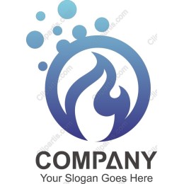 Gradient Flame and Bubble Logo