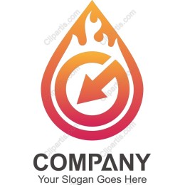 Vibrant Droplet Logo with Fiery Element
