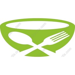 Vibrant Green Bowl with Fork and Spoon