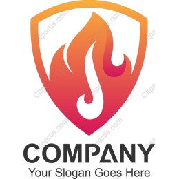 Dynamic Flame Shield Logo