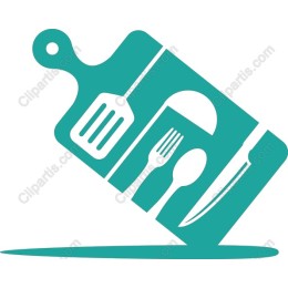 Cutting Board with Kitchen Utensils