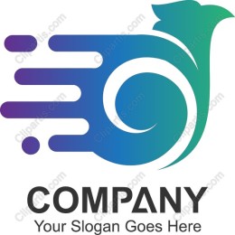 Modern Gradient Logo with Bird Motif
