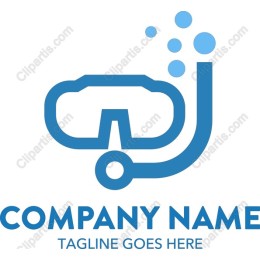 Stylish Snorkeling Mask Logo