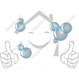 Cheerful Cleaning with Bubbles and Smiley Face