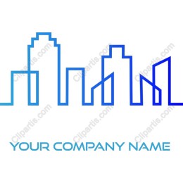 Blue Gradient City Skyline