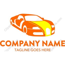 Dynamic Orange Sports Car
