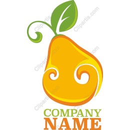 Whimsical Pear Logo Clipart