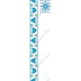 Elegant Floral Border in Blue
