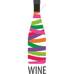 Stylized Colorful Wine Bottle