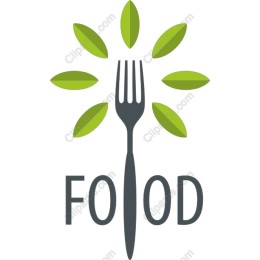 Healthy Eating Fork and Leaf