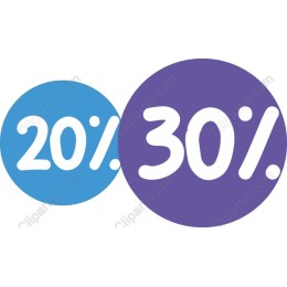 Vibrant 20% and 30% Discount Badges