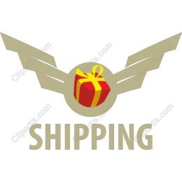 Dynamic Shipping Icon with Gift and Wings
