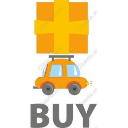 Cheerful Delivery Car with Gift Box