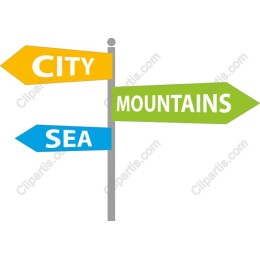 Vibrant Travel Directional Signpost