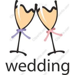 Elegant Wedding Clinking Champagne Glasses