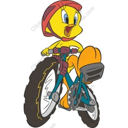 Joyful Yellow Bird Riding Bicycle