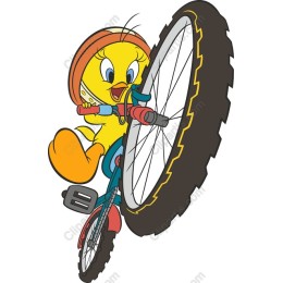 Joyful Yellow Bird on Bicycle
