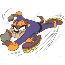 Energetic Cartoon Rollerblade Character