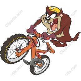 Dynamic Cartoon Character on Bicycle