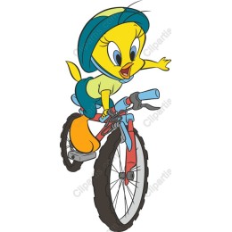 Cartoon Bird Riding Bicycle