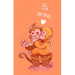 Adorable Monkey Love - Be Mine