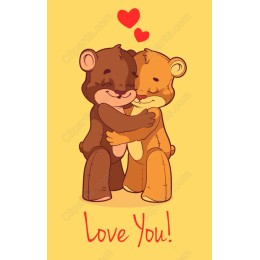 Adorable Hugging Bears - Love You!