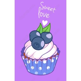 Sweet Love Blueberry Cupcake