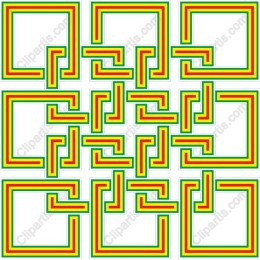Geometric Maze - Vibrant Yellow, Green, and Red