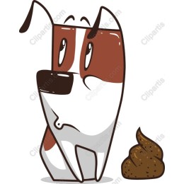 Playful Cartoon Dog with Poop