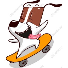 Playful Dog on Skateboard