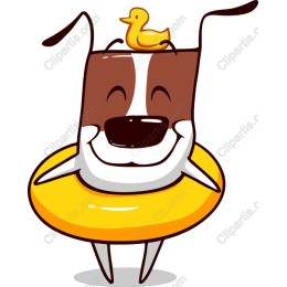 Cheerful Dog with Duck