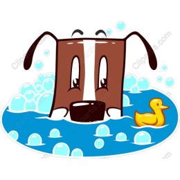 Playful Dog in Bubbles
